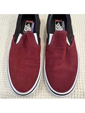 Vans Slip-On Suede Sneakers in Burgundy